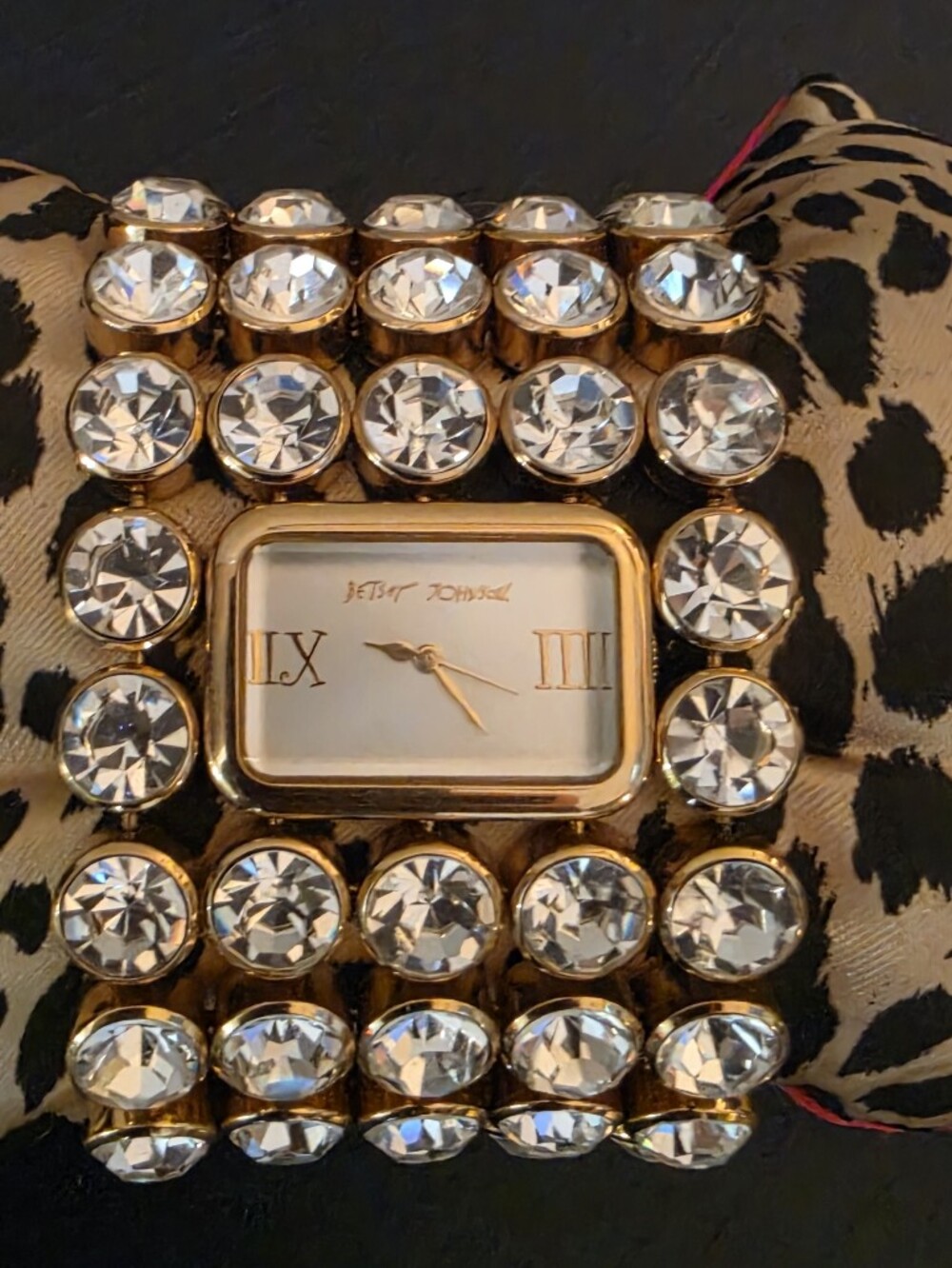 Betsey Johnson Crystal Cuff Watch